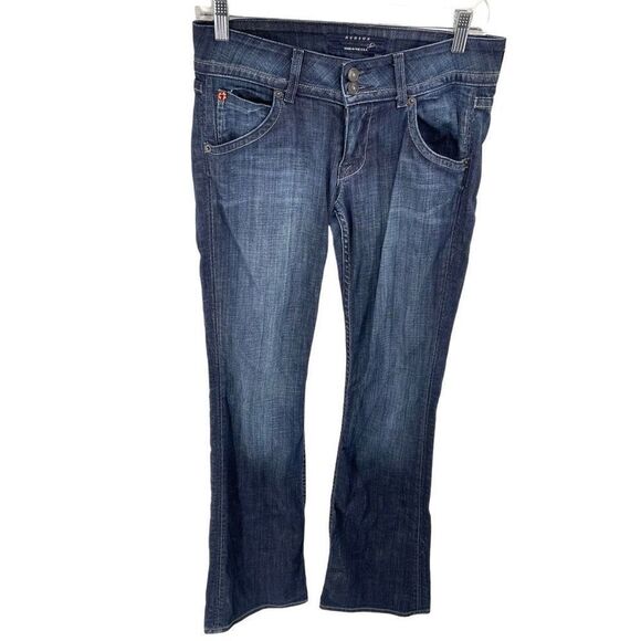 Hudson Women's Cotton Stretch Dark Wash Wide Leg Jeans Blue Collin flap 27 - Picture 15 of 15